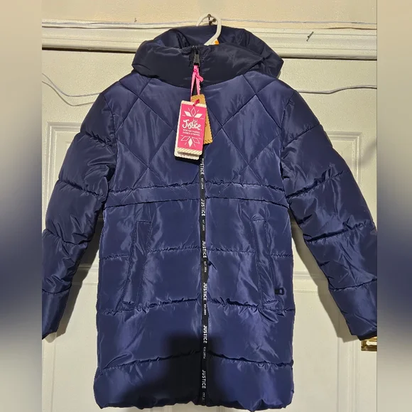 New Unworn Justice Girls Navy Jacket Size Small 7/8 - Picture 1 of 4